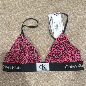 Calvin Klein Pink Leopard Print Bralette